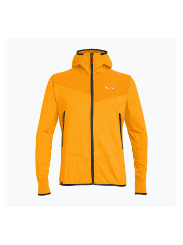 Мъжки трекинг суитшърт Salewa Agner Hybrid PL/DST FZ Hoody turmeric melange/0910