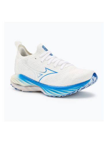 Дамски обувки за бягане Mizuno Wave Neo Wind бели/сребърни/мирно сини