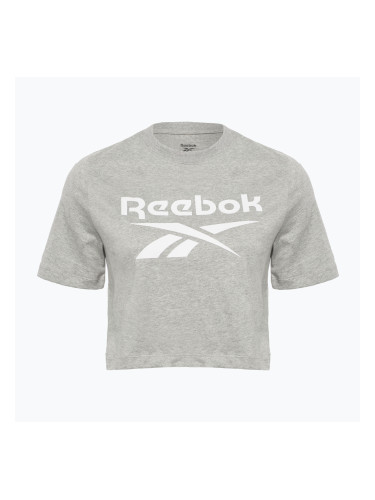 Дамска тениска Reebok Identity Big Logo Crop Tee medium grey heather