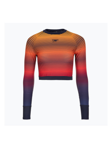 Speedo Дамски топ за плуване с дълъг ръкав Wrap Back Top blue/orange