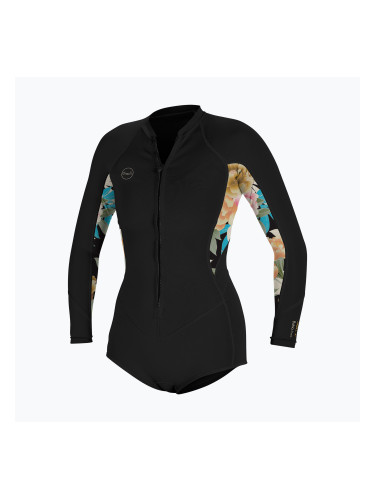 Дамска плувна пяна O'Neill Bahia 2/1 Front Zip Short Spring black/mikah floral/black