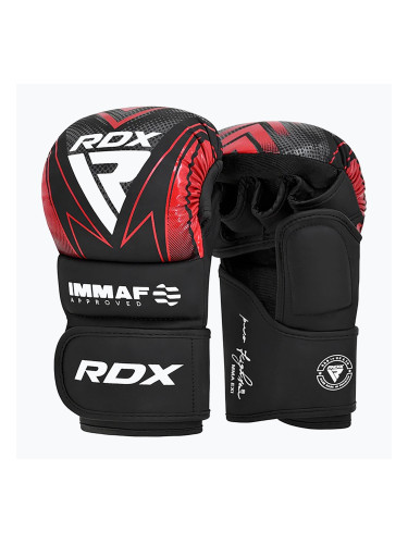 Граплинг ръкавици RDX IMMAF Approved Shooted Grappling red