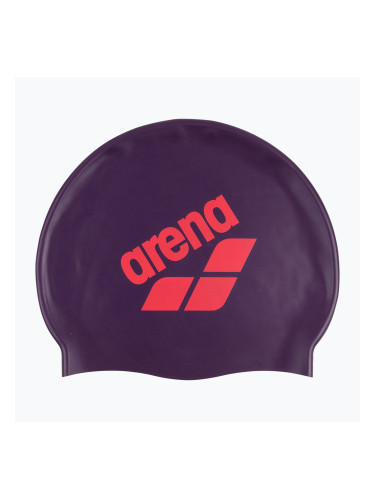Шапка за плуване arena Big Logo plum/bright coral