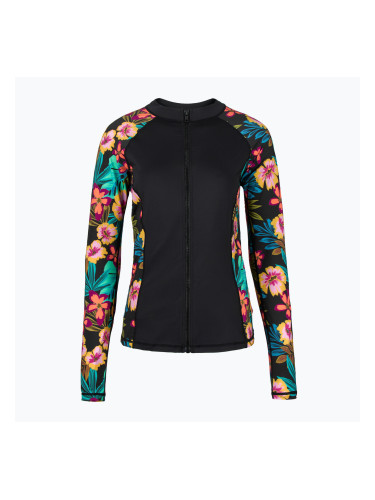 Hurley дамски плувен костюм с дълъг ръкав Fiji Fantasy Zip Front Rashguard black