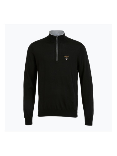 Мъжки пуловер Aeronautica Militare 1/2 Zip jet black
