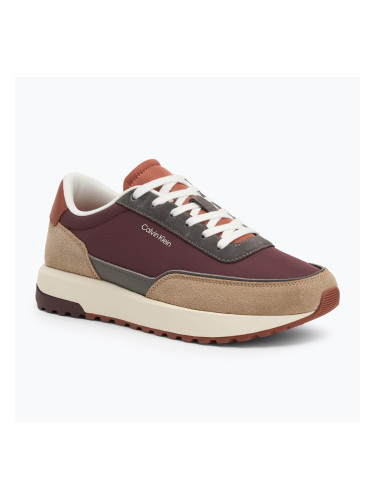 Calvin Klein мъжки обувки HM0HM01714 Low Top Lace Up Repreve Mix Silver Mink/Vineyard Wine
