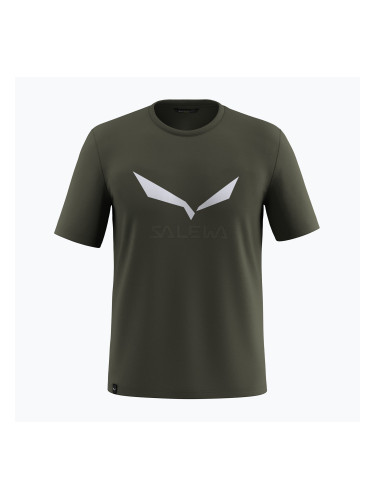Мъжка тениска Salewa Solidlogo Dry dark olive