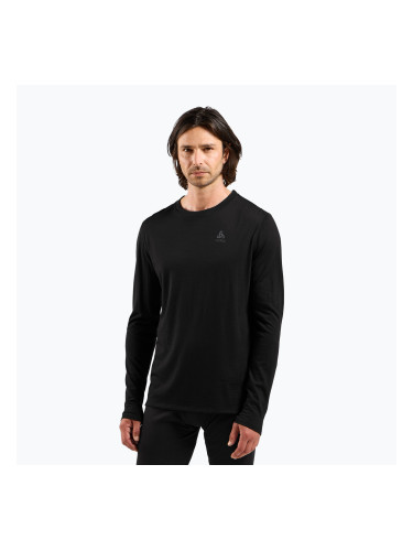 Мъжка термоактивна блуза с дълъг ръкав ODLO Merino 160 Bl Top Crew Neck black