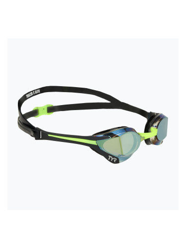 Очила за плуване TYR Tracer-X Elite Racing Mirrored black/lime