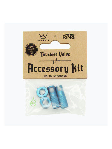Комплект аксесоари за безкамерни клапани Chris King Mk2, син 83807