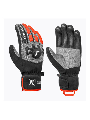 Мъжки скиорски ръкавици Reusch Worldcup Warrior R-Tex XT black/silver/fluo red