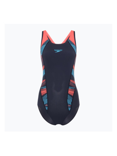 Speedo Placement Laneback дамски бански костюм от една част zoom boom placement/true navy