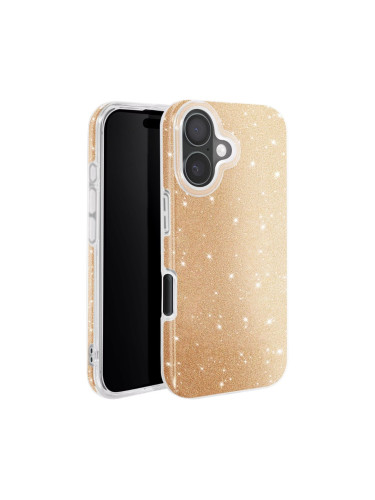 Силиконов кейс bSmart Glitter 3в1 за iPhone 17 (6.3) златист