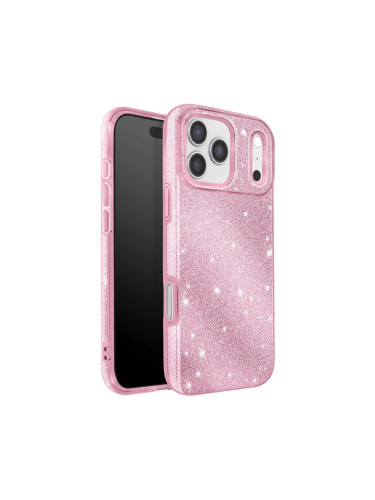 Силиконов кейс bSmart Glitter 3в1 за iPhone 17 Pro (6.3) розов