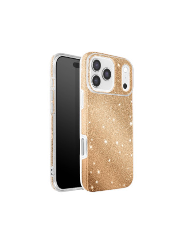 Силиконов кейс bSmart Glitter 3в1 за iPhone 17 Pro (6.3) златист