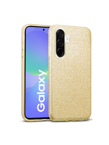 Силиконов кейс bSmart Glitter 3в1 за Samsung Galaxy A56 / A36 златист