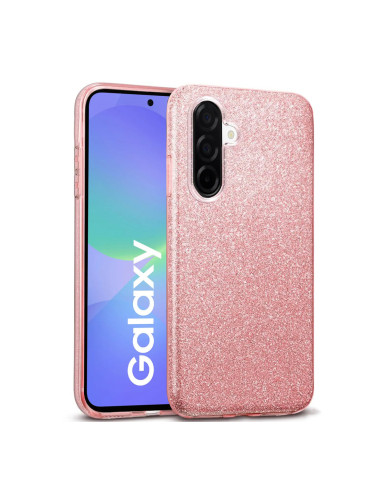 Силиконов кейс bSmart Glitter 3в1 за Samsung Galaxy A56 / A36 розов