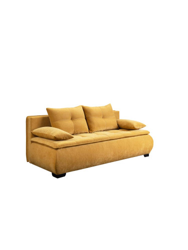 ЖЪЛТО КАНАПЕ МИНА  208/94,6/79.5 СМ С ФУНКЦИЯ СЪН 150/198 СМ