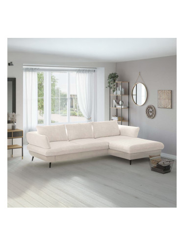 ХОЛНА ГАРНИТУРА БАЛУ С ЛЯВ ПОДЛАКЪТНИК 281/181/70 СМ В СЛОНОВА КОСТ И БЕЖОВО