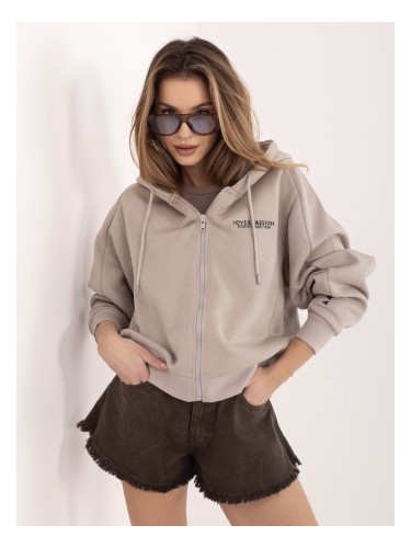 Бежов суитшърт с цип