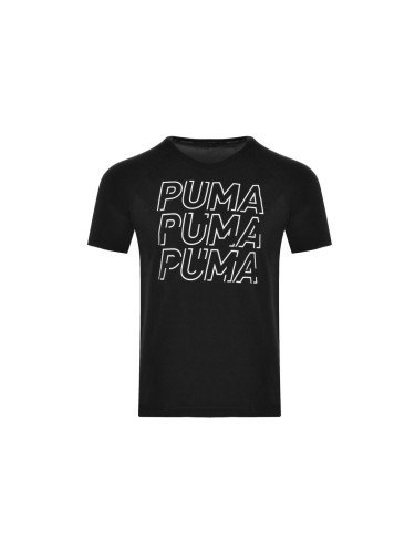 Puma - Тениска с модерно спортно лого - Черна