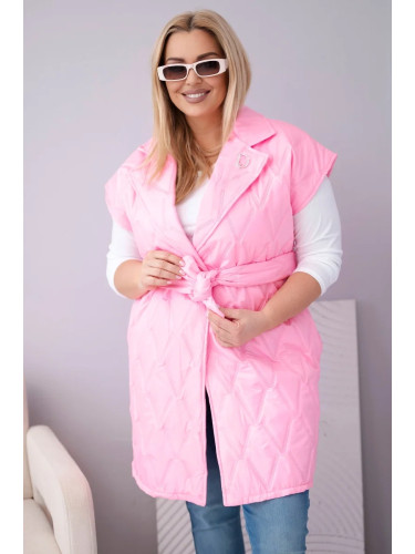 Дамски ватиран елек Kesi за големи размери с колан