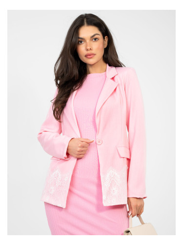 Розово дамско яке с дантела