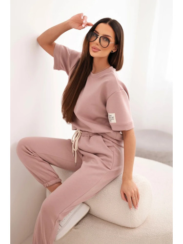 Дамски комплект от вискоза в тъмно розово