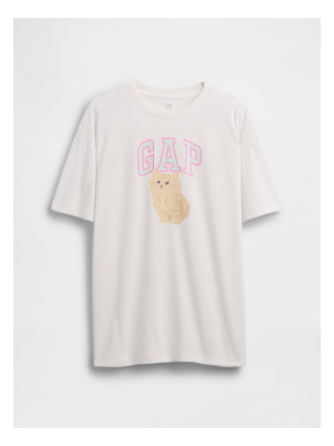 Детски оувърсайз пижамен топ GAP с лого