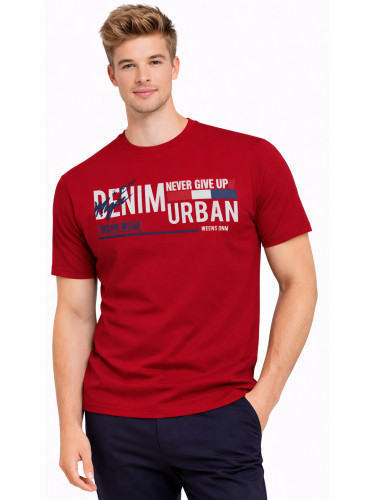 Мъжки червен суичър с качулка