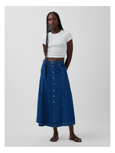 Дънкова макси пола с копчета GAP