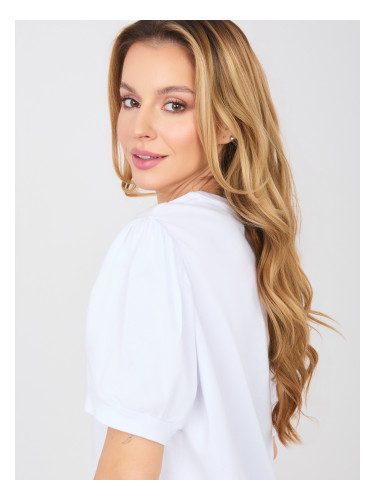 Бяла дамска овърсайз блуза RUE PARIS