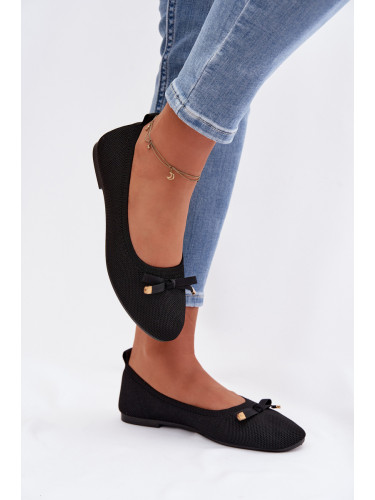 Черни балерини с панделка Amelivra