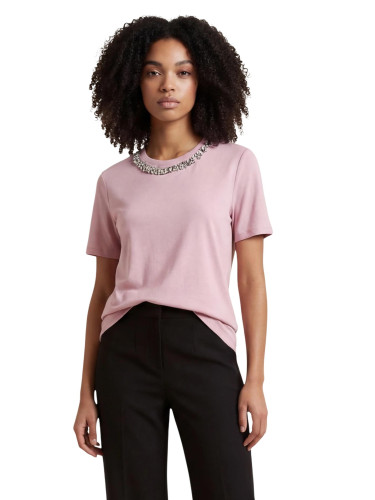 Розова тениска с къс ръкав Only