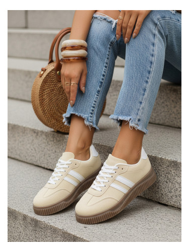 Дамски бежови ниски маратонки