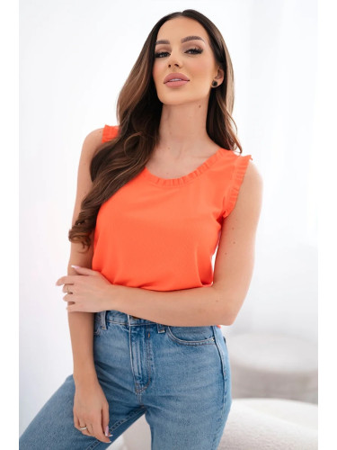 Дамска вискозна блуза с волан на деколтето
