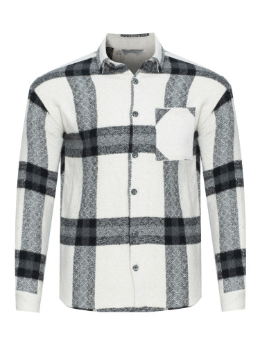 Кожено яке PLUS POSH черно и кремаво