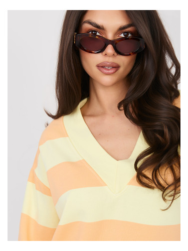 Оранжев овърсайз суитшърт с щампа