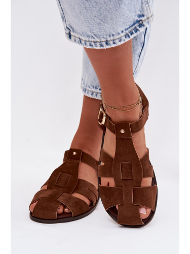 Дамски кафяви римски сандали Belanessa