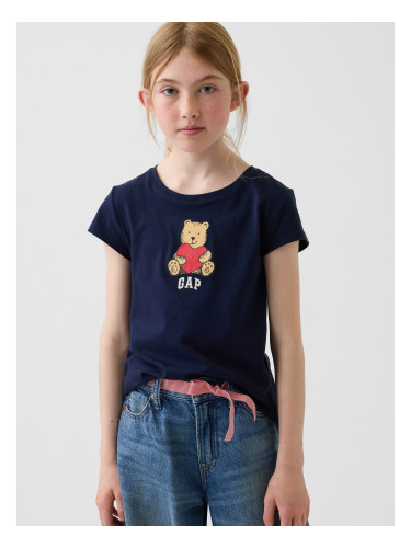 Детска тениска GAP с лого - за момичета