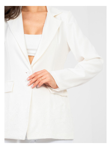 Едноредно сако в цвят екрю с дантела