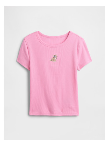 Детска оребрена тениска GAP за момичета