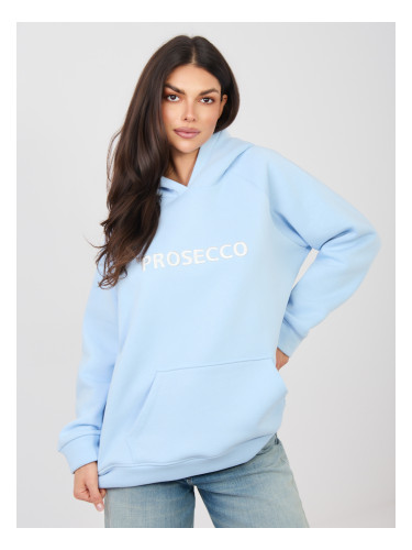 Пастелно синьо суичър с качулка