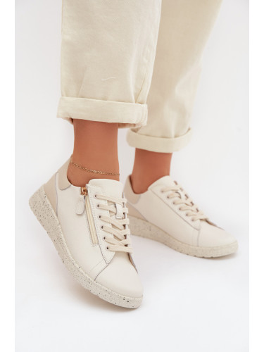 Кожени мокасини EVENTO с цип бежови Доротея