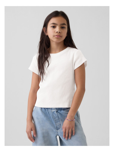 Детска оребрена тениска с лого на GAP - за момичета