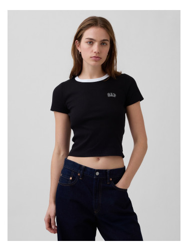 Дамска тениска с оребрено лого GAP