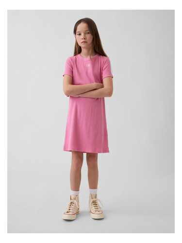 Ребрена рокля за момичета GAP с лого