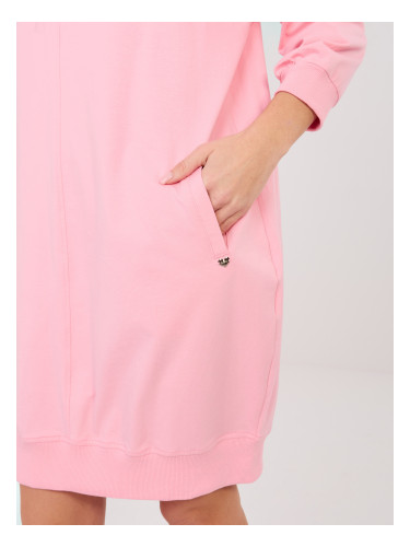 Рокля-пуловер в светло розово