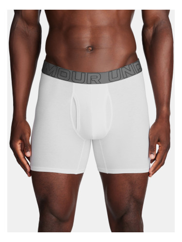 Set of three men's boxer shorts in white Under Armour UA Performance Cotton 6in