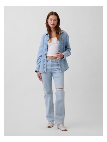 Дамски дънки GAP със средна талия, свободни, прави